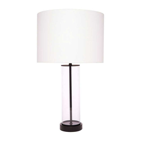 East Side Table Lamp - Black w White Shade - East Side Table Lamp - Black w White Shade - Eleganté