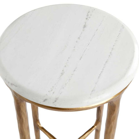 Heston Marble Petite Side Table - Brass - Side Tables - Eleganté
