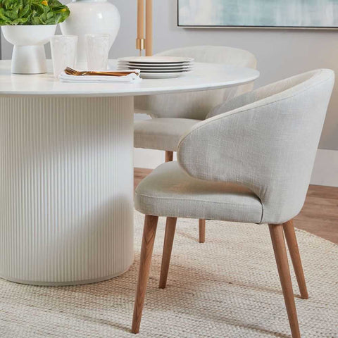 Harlow Natural Dining Chair - Natural Linen - Dining Chairs - Eleganté