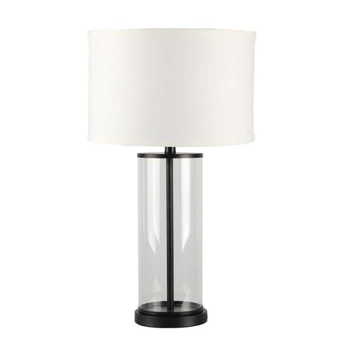 Left Bank Table Lamp - Black w White Shade - Left Bank Table Lamp - Black w White Shade - Eleganté