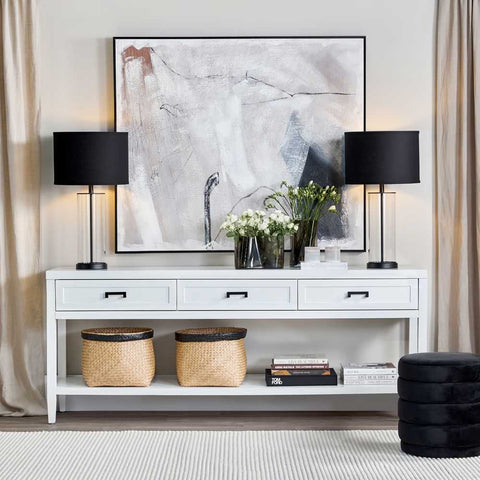 Left Bank Table Lamp - Black w Black Shade - Left Bank Table Lamp - Black w Black Shade - Eleganté