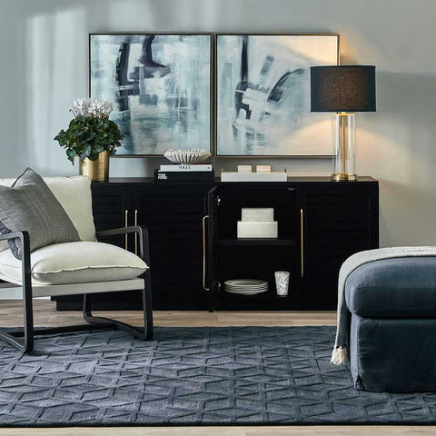 Left Bank Table Lamp - Brass w Black Shade - Left Bank Table Lamp - Brass w Black Shade - Eleganté