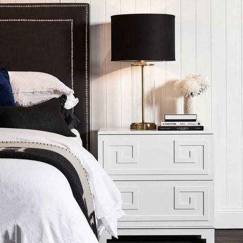 Left Bank Table Lamp - Brass w Black Shade - Left Bank Table Lamp - Brass w Black Shade - Eleganté