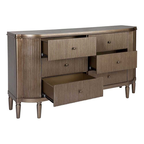 Arielle 160cm 6 Drawer Chest - Antique Gold - Chests of Drawers - Eleganté