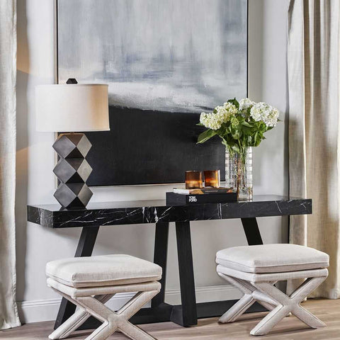 Candace Stool - Natural Linen - Ottomans and Stools - Eleganté