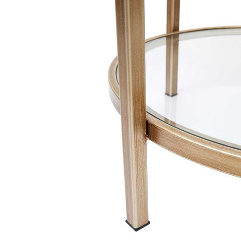 Cocktail Glass Round Side Table - Antique Gold - Side Tables - Eleganté