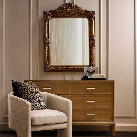 Elizabeth 90.5x120.5cm Wall Mirror - Antique Gold - Wall Mirrors - Eleganté