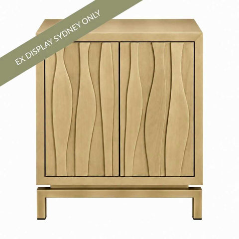 Ari 60x65cm Bedside Table - Antique Gold - OUTLET NSW