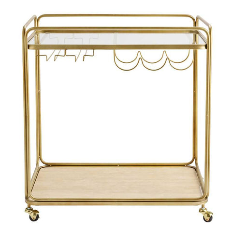 Wentworth Rectangle Bar Cart - Antique Gold - Wentworth Rectangle Bar Cart - Antique Gold - Eleganté
