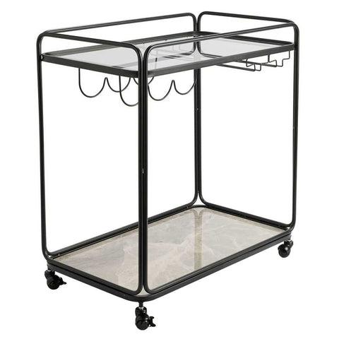 Wentworth Rectangle Bar Cart - Black - Wentworth Rectangle Bar Cart - Black - Eleganté