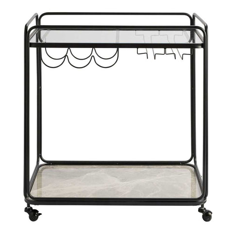 Wentworth Rectangle Bar Cart - Black - Wentworth Rectangle Bar Cart - Black - Eleganté