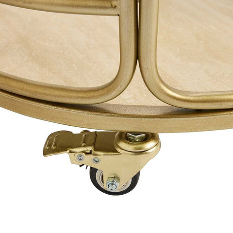 Wentworth Round Bar Cart - Antique Gold - Wentworth Round Bar Cart - Antique Gold - Eleganté