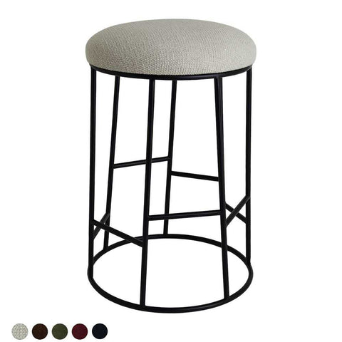 Aiden Black Steel Kitchen Stool - Speckle Ecru - Kitchen and Bar Stools - Eleganté