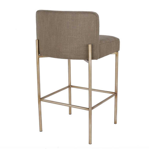 Leon Kitchen Stool - Chocolate Linen - Kitchen and Bar Stools - Eleganté
