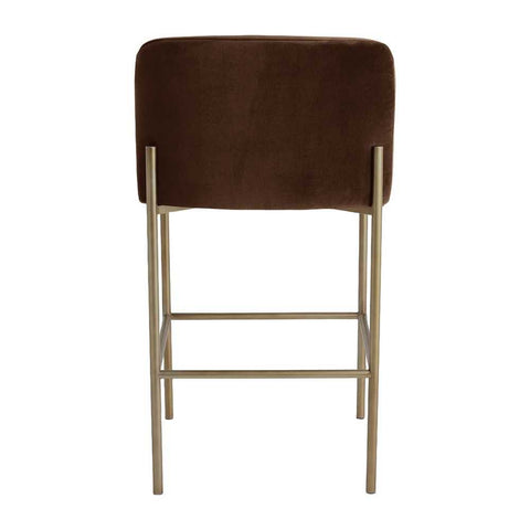 Leon Kitchen Stool - Dark Chocolate Velvet - Kitchen and Bar Stools - Eleganté