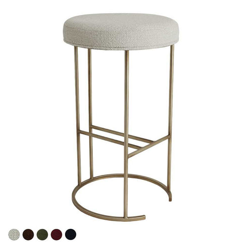 Blackley Gold Iron Kitchen Stool - Speckle Ecru - Kitchen and Bar Stools - Eleganté