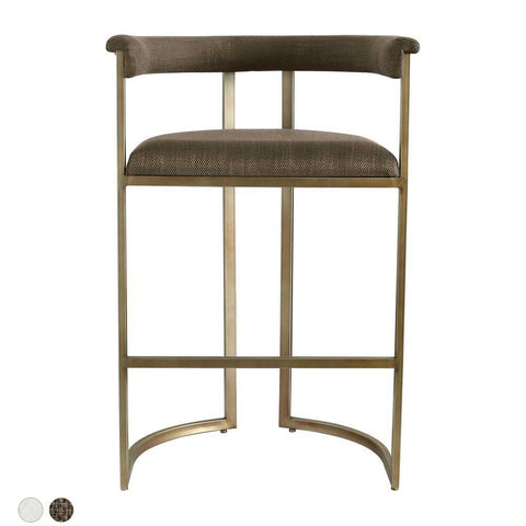 Dino Kitchen Stool with Upholstered Arms - Chocolate Linen - Kitchen and Bar Stools - Eleganté