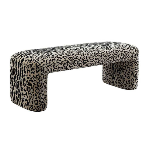 Piper Bench Ottoman - Leopard Chenille *LIMITED EDITION* - Ottomans and Stools - Eleganté