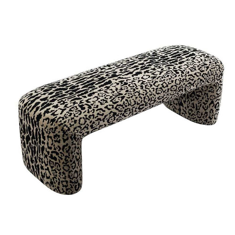 Piper Bench Ottoman - Leopard Chenille *LIMITED EDITION* - Ottomans and Stools - Eleganté