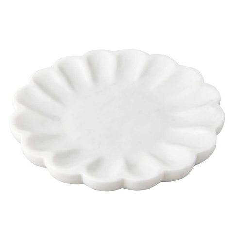 Stellar Marble Round Tray - White - Trays - Eleganté