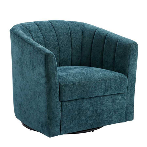 Cadman Swivel Arm Chair - Teal Chenille - Occasional Chairs - Eleganté