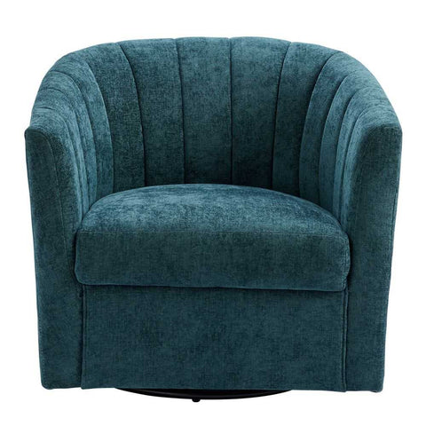 Cadman Swivel Arm Chair - Teal Chenille - Occasional Chairs - Eleganté