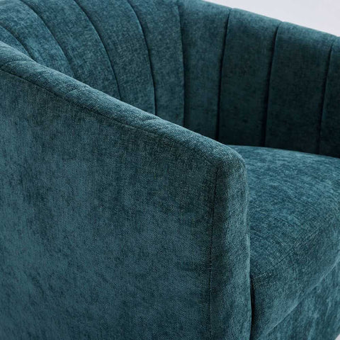 Cadman Swivel Arm Chair - Teal Chenille - Occasional Chairs - Eleganté