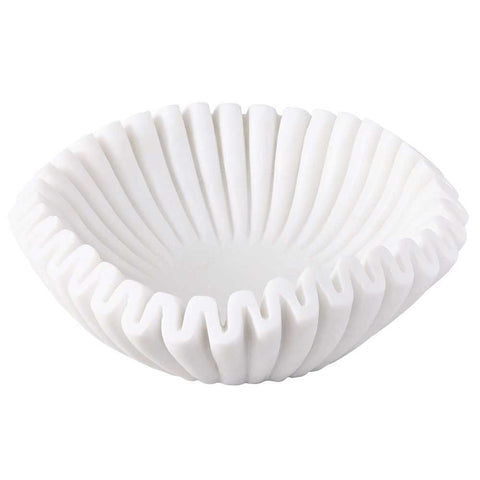 Aster Marble Bowl - White - Bowls, Vases, Vessels - Eleganté