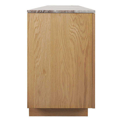 Benedict Natural Oak Buffet - River Brown Marble - Buffets and Cabinets - Eleganté