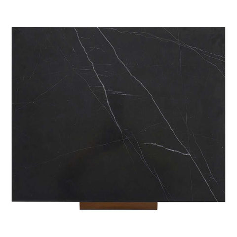 Benedict Smoked Oak Bedside Table - Black Marble - Bedside Tables - Eleganté