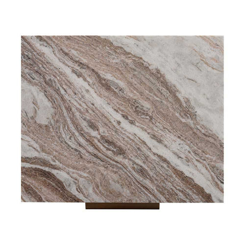 Benedict White Oak Bedside Table - River Brown Marble - Bedside Tables - Eleganté