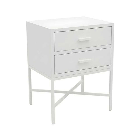 Nessa 2 Drawer Bedside Table - All White - Bedside Tables - Eleganté