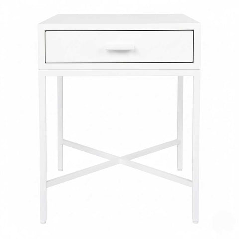 Nessa 1 Drawer Bedside Table - All White - Bedside Tables - Eleganté
