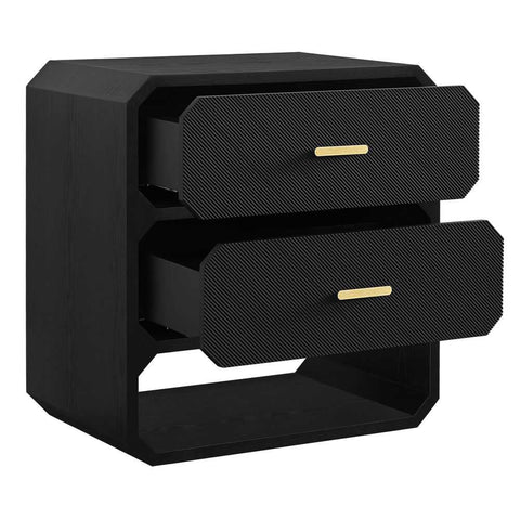 Anderson 2 Drawer Chest - Black - Chests of Drawers - Eleganté