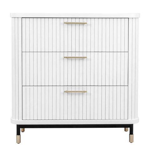 Sophia 3 Drawer Chest - White - Chests of Drawers - Eleganté