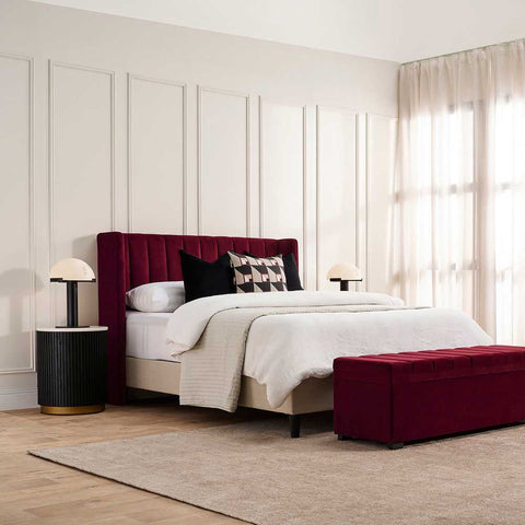 Soho Storage Bench Ottoman - Wine - Ottomans and Stools - Eleganté