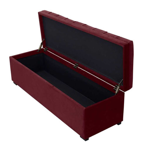 Soho Storage Bench Ottoman - Wine - Ottomans and Stools - Eleganté