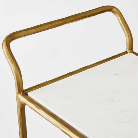 Heston Marble Square Bar Cart - Heston Marble Square Bar Cart - Eleganté