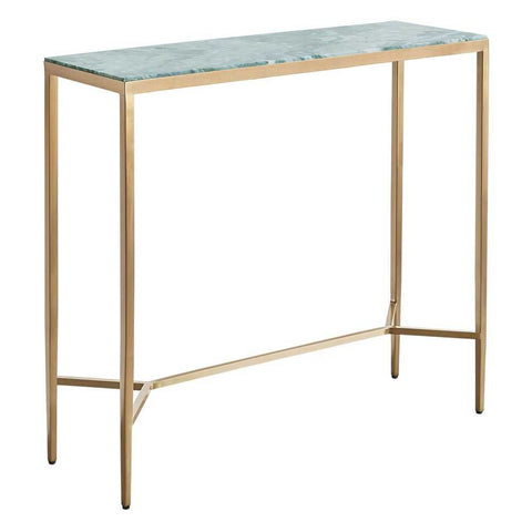 Chloe Dusty Jade Marble Console Table - Small Gold - Console Tables - Eleganté