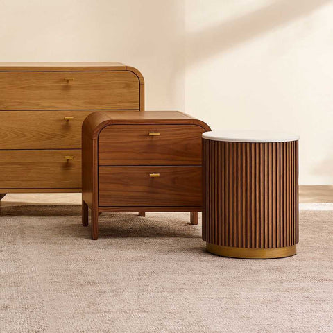 Mason Round Side Table - Walnut - Side Tables - Eleganté