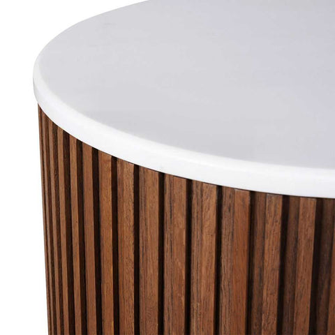 Mason Round Side Table - Walnut - Side Tables - Eleganté