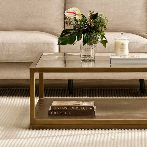 Sadie Square Coffee Table - Antique Gold - Coffee Tables - Eleganté