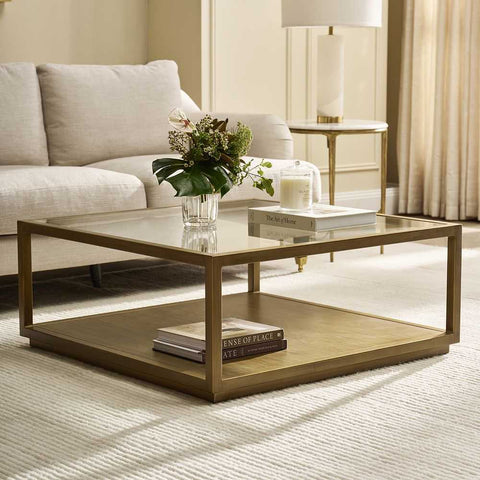 Sadie Square Coffee Table - Antique Gold - Coffee Tables - Eleganté