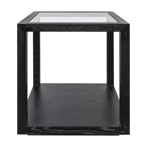 Sadie Oak Square Side Table - Medium Black - Side Tables - Eleganté