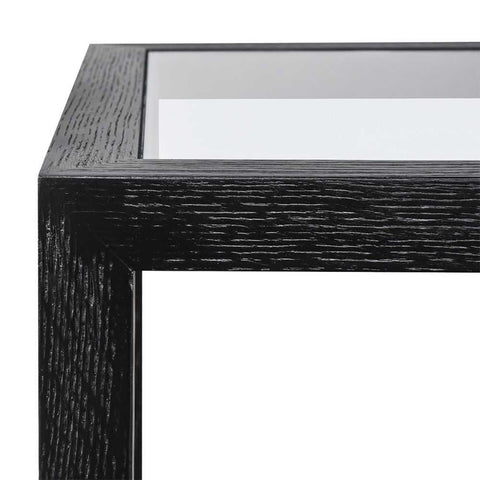 Sadie Oak Square Side Table - Medium Black - Side Tables - Eleganté