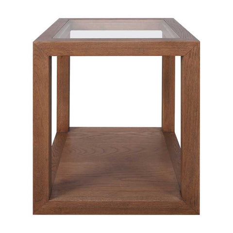 Sadie Oak Square Side Table - Medium Walnut - Side Tables - Eleganté