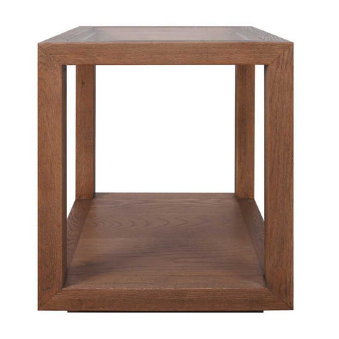 Sadie Oak Square Side Table - Medium Walnut - Side Tables - Eleganté