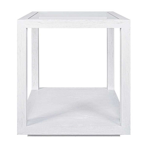 Sadie Oak Square Side Table - Medium White - Side Tables - Eleganté