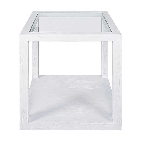 Sadie Oak Square Side Table - Medium White - Side Tables - Eleganté