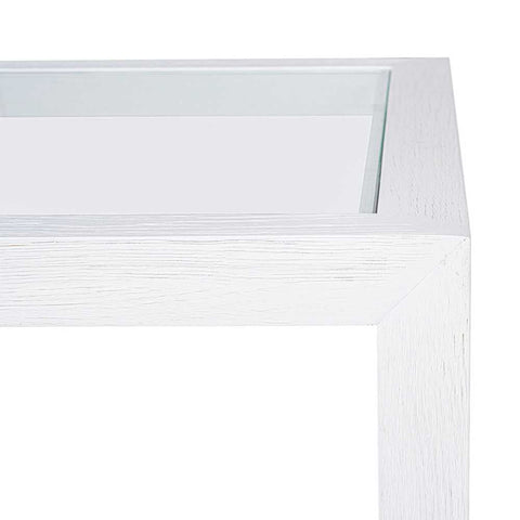 Sadie Oak Square Side Table - Medium White - Side Tables - Eleganté